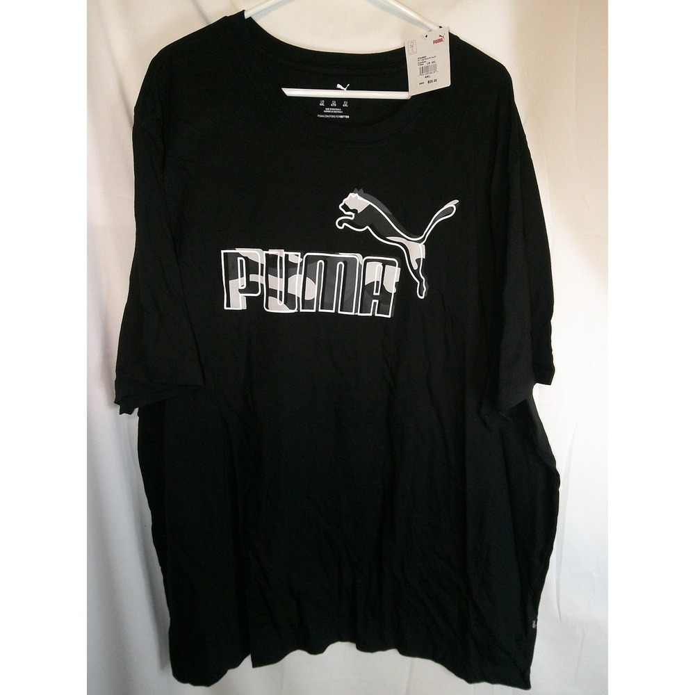 Puma Graphic Logo‎ T-Shirt Camo Print Casual Top Black 4XL $25 NWT